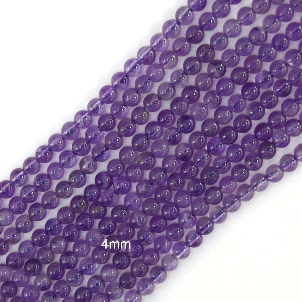 Natural Purple Amethyst Round Beads Gemstone 15