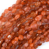 Natural Red Carnelian Pebble Nugget Beads 15.5