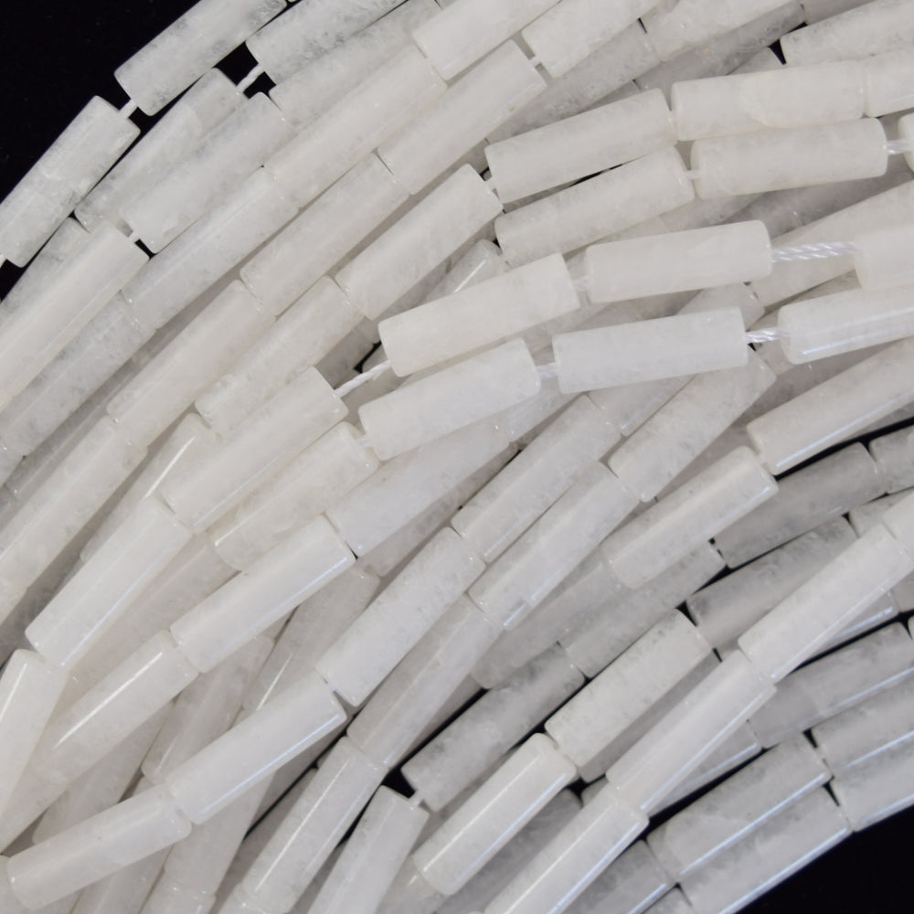 4mm x 13mm Natural Assorted Gemstones Tube Cylinder Beads 15" Strand