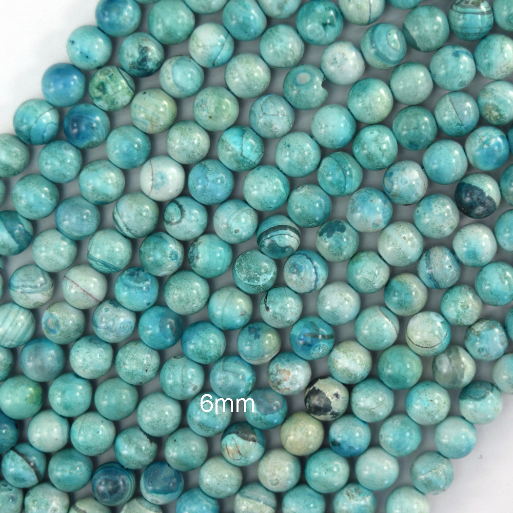 Aqua Blue Terra Agate Round Beads 14" Strand Robbin's Egg 6mm 8mm 10mm