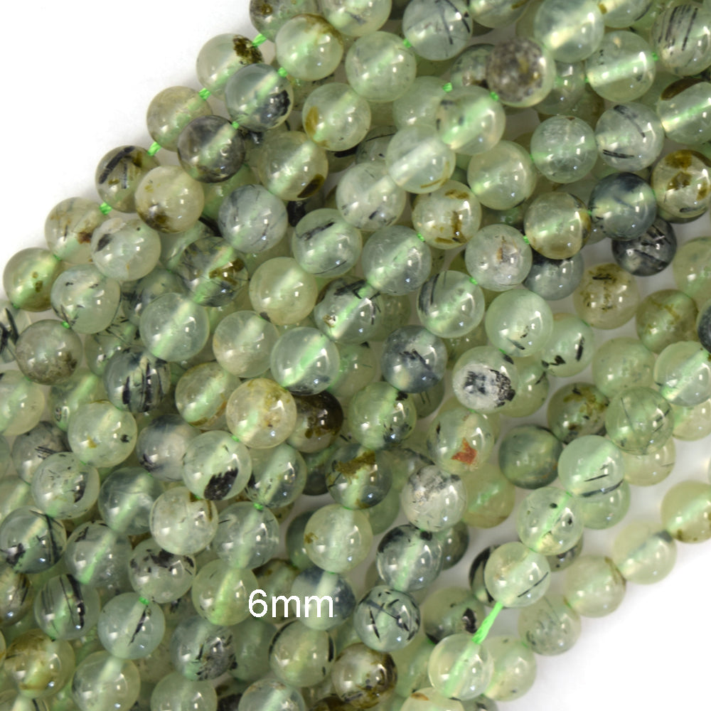 Natural Green Prehnite Round Beads Gemstone 15.5" 4mm 6mm 8mm 10mm 12mm S1