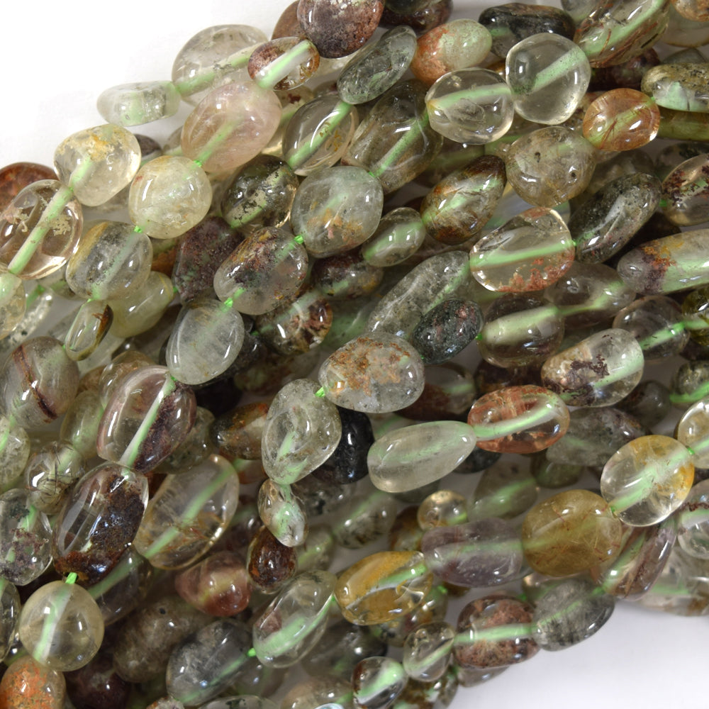 6mm - 8mm Natural Assorted Gemstone Pebble Nugget Beads 15.5" Strand