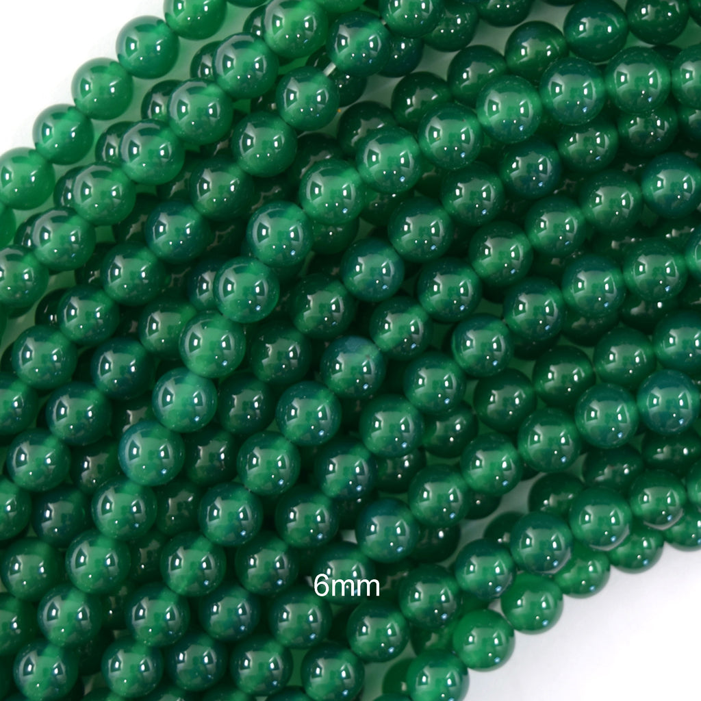 AA Green Onyx Round Beads Gemstone 14.5" Strand 4mm 6mm 8mm 10mm 12mm