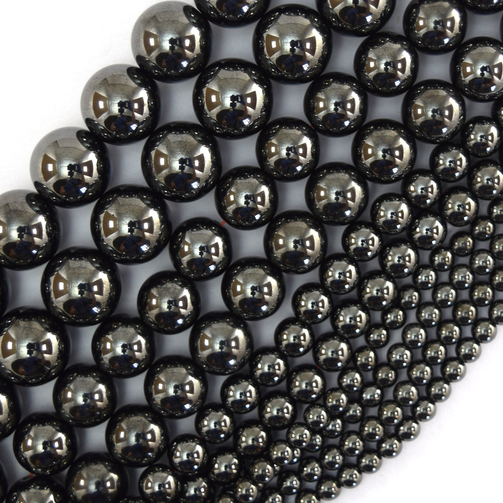 Natural Magnetic Hematite Round Beads 15" Strand 4mm 6mm 8mm 10mm 12mm