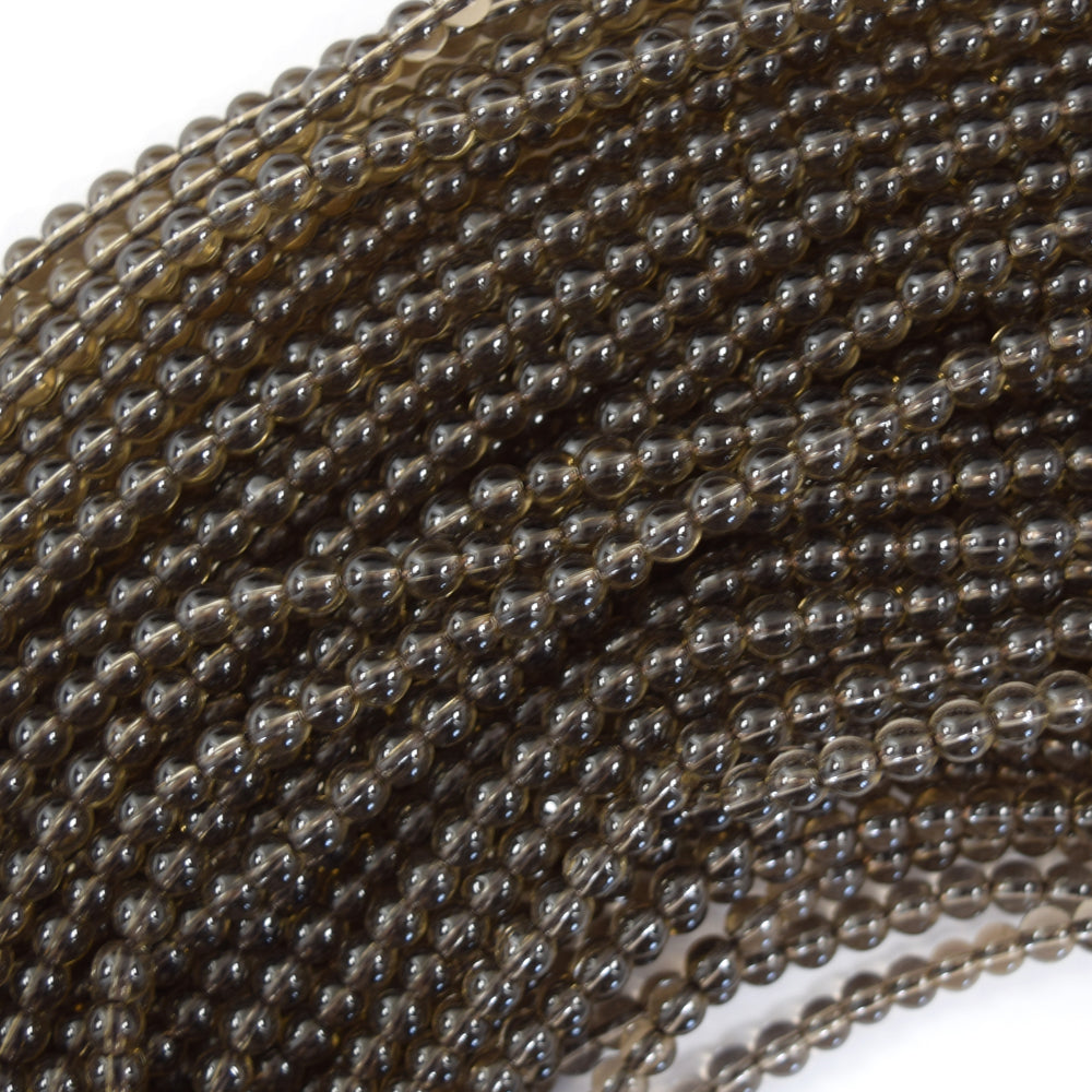 Smoky Quartz Round Beads Gemstone 15" Strand 4mm 6mm 8mm 10mm