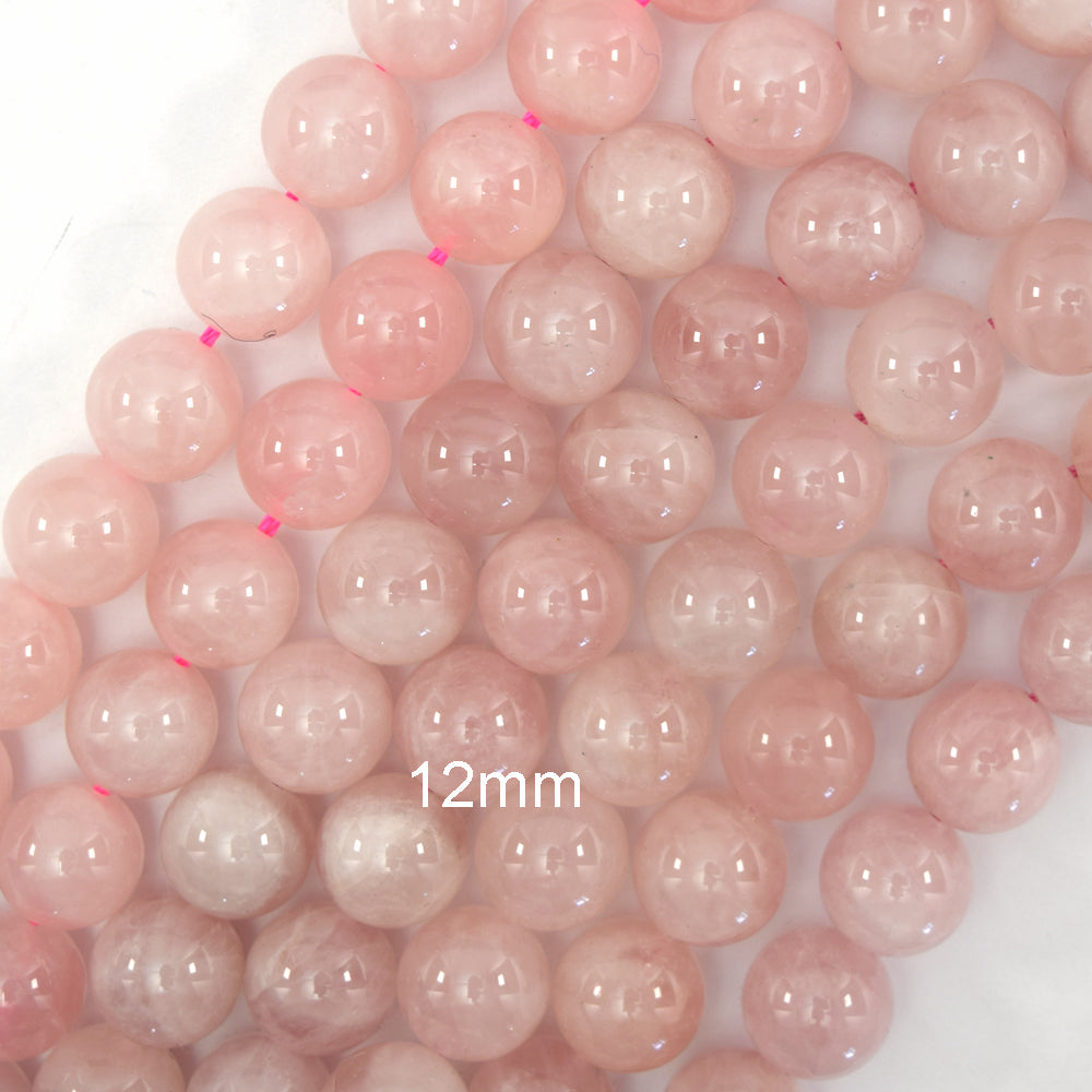 Natural Madagascar Pink Rose Quartz Round Beads 15.5" 6mm 8mm 10mm 12mm S1
