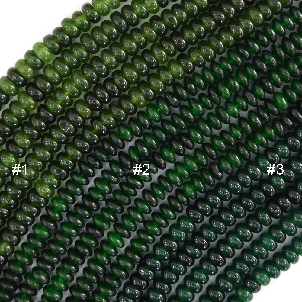 2x4mm Colored Mountain Jade Rondelle Button Spacer Beads Gemstone 15