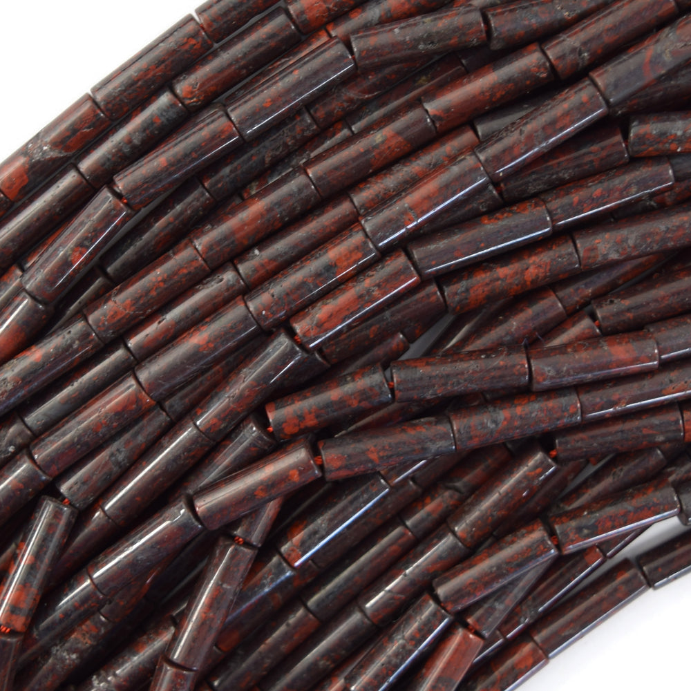 4mm x 13mm Natural Assorted Gemstones Tube Cylinder Beads 15