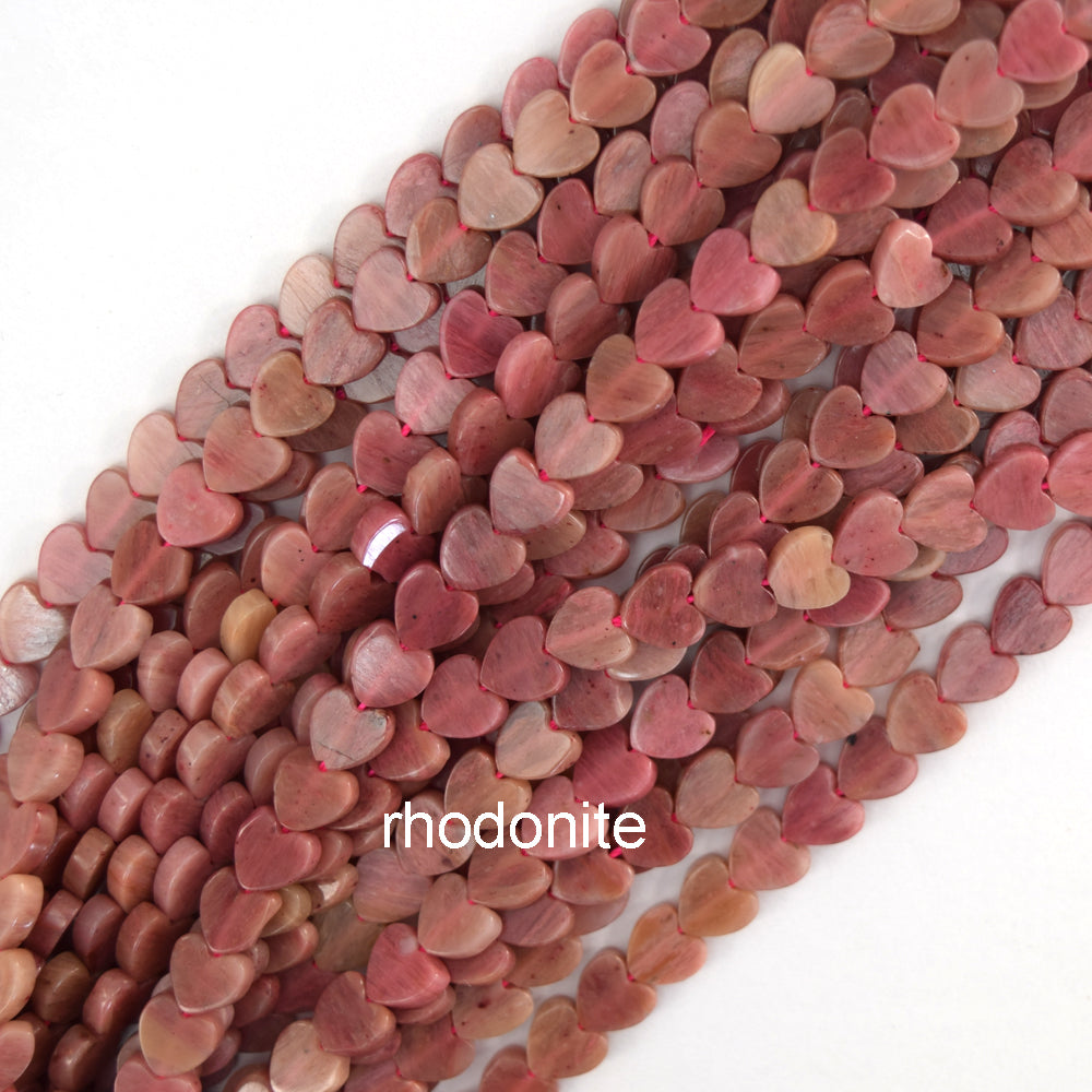 6mm Natural Various Gemstones Heart Beads 15" Strand Amethyst Amazonite Sodalite