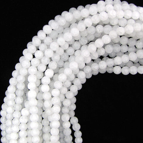 22-28mm matte crack crystal freeform nugget beads 15.5" strand frost