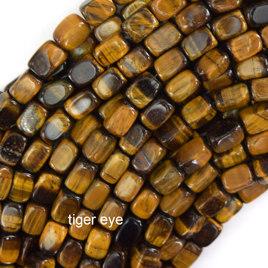 6x9mm Various Gemstones Pebble Nugget Beads 15" Strand Amethyst Lapis Tiger Eye