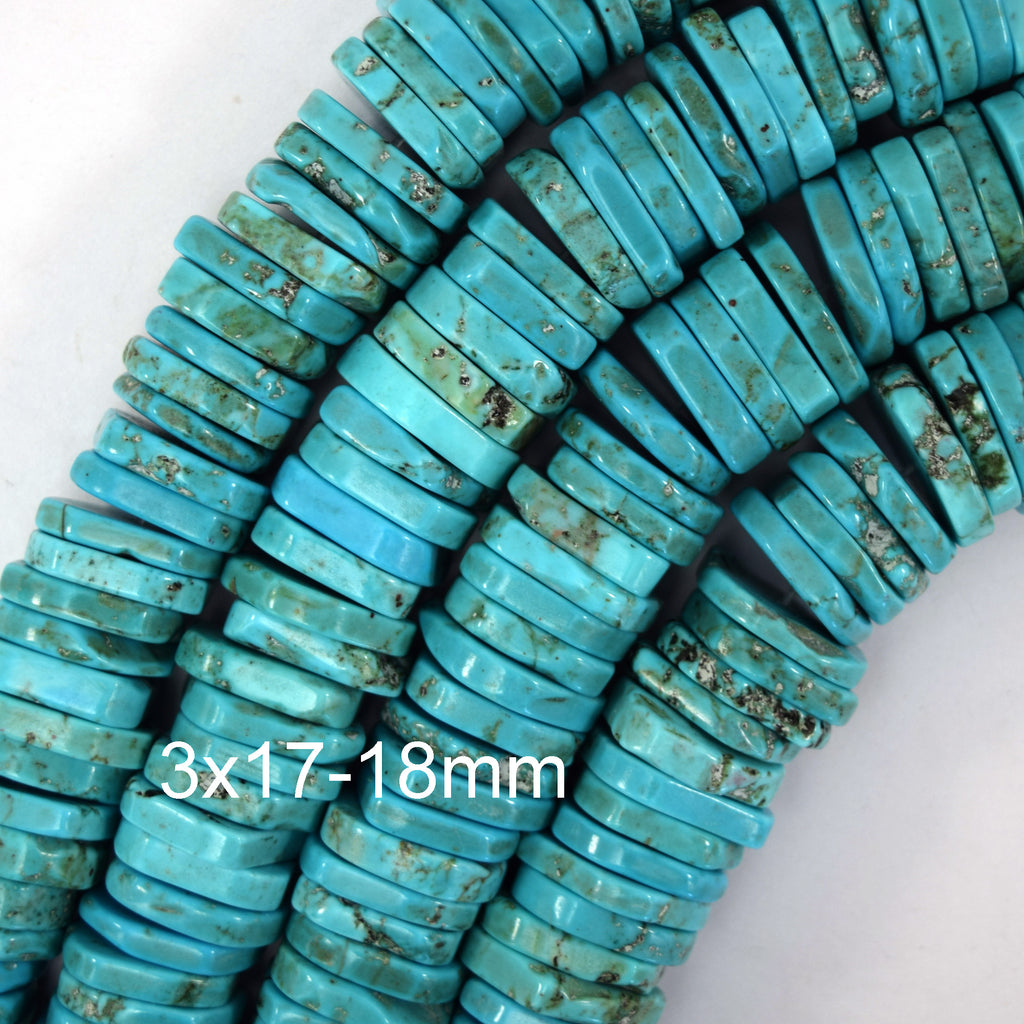 Blue Turquoise Heishi Disc Beads Gemstone 15" Strand 9-10mm 11-12mm 17-18mm S3