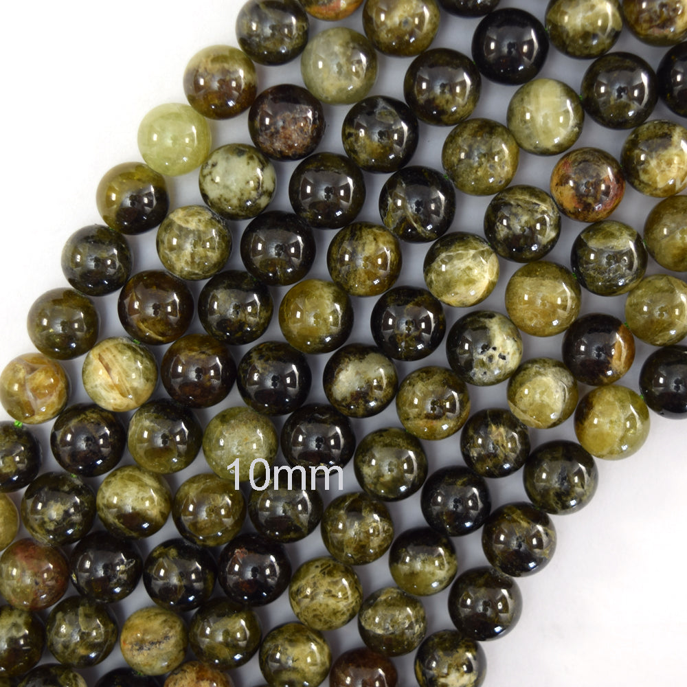Natural Green Garnet Round Beads Gemstone 15" Strand 6mm 8mm 10mm