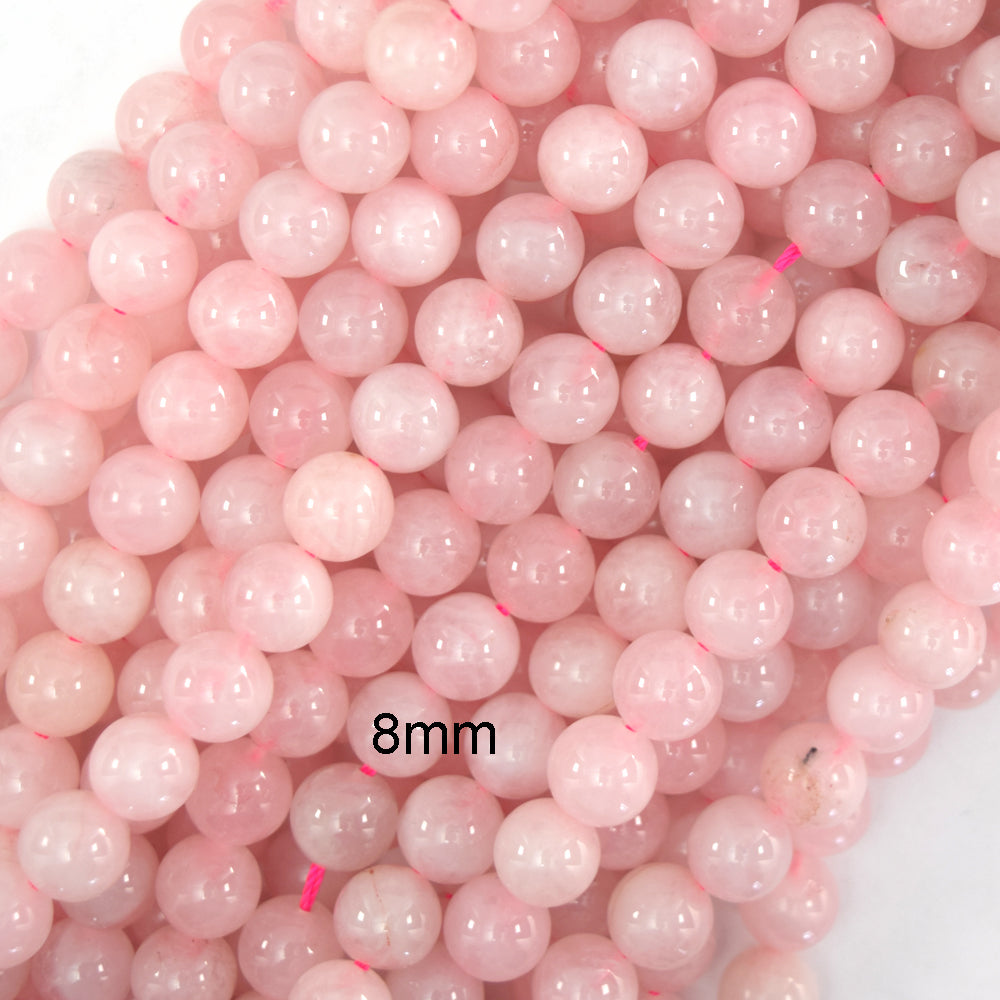 Pink Rose Quartz Round Beads Gemstone 15" Strand 4mm 6mm 8mm 10mm 12mm