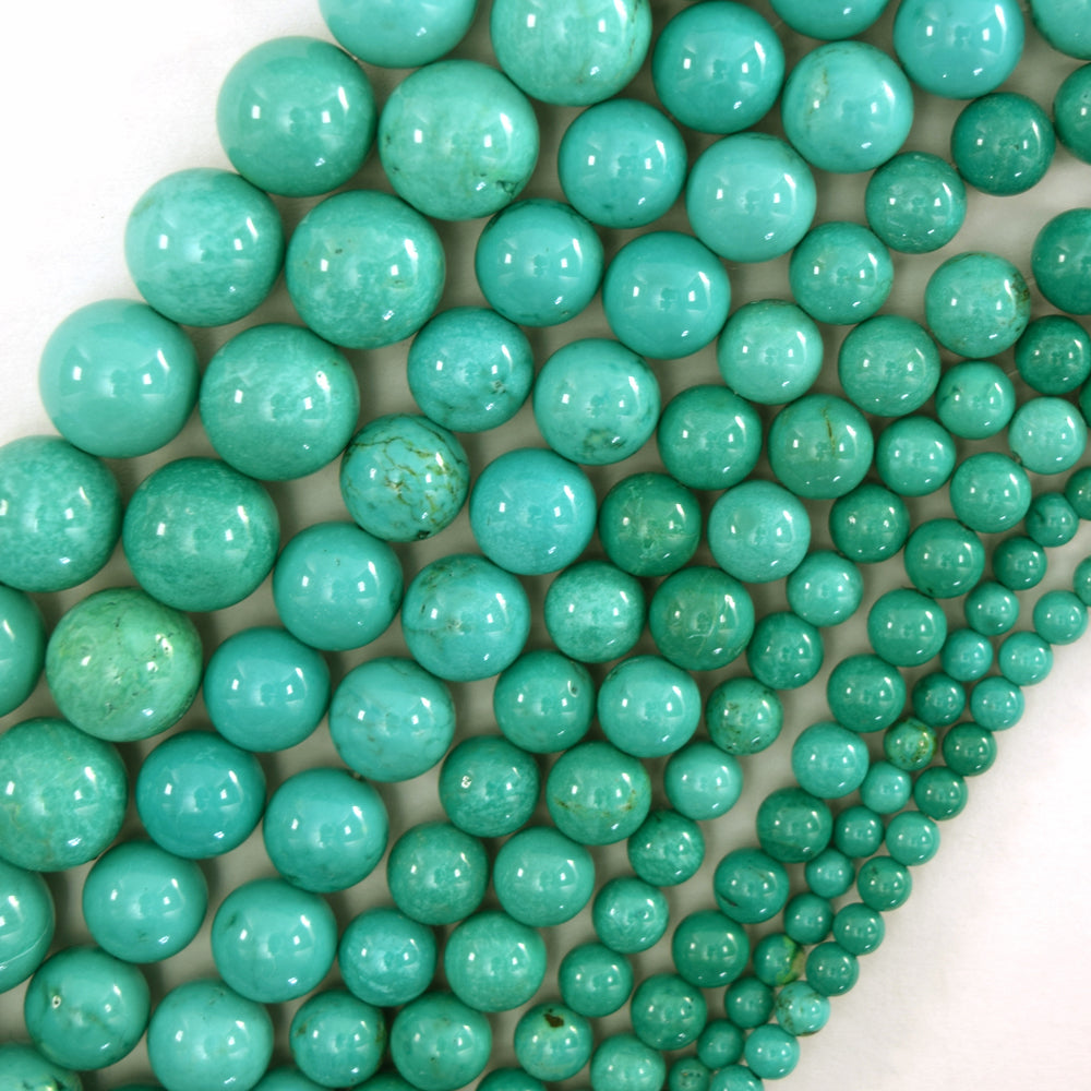 Green Turquoise Round Beads Gemstone 15.5" Strand 4mm 6mm 8mm 10mm 12mm S2