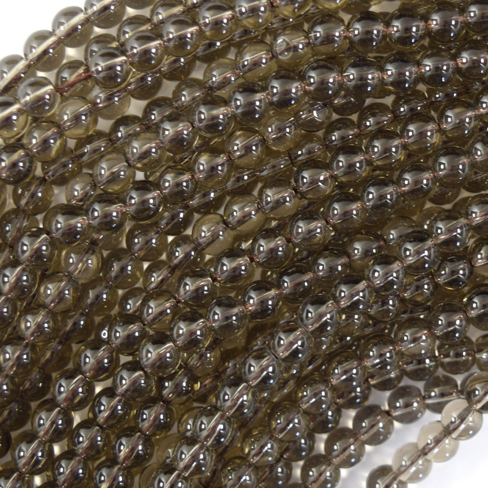 Smoky Quartz Round Beads Gemstone 15" Strand 4mm 6mm 8mm 10mm