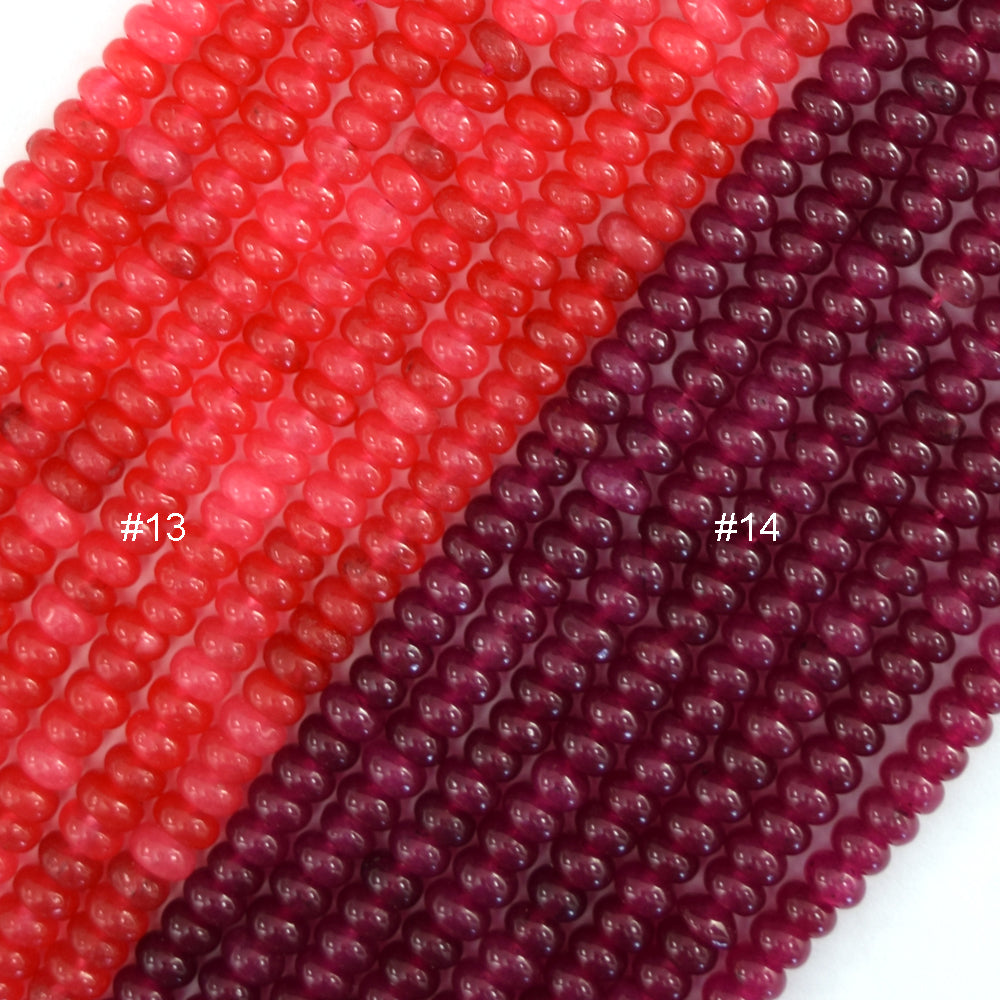 2x4mm Colored Mountain Jade Rondelle Button Spacer Beads Gemstone 15" Strand 4mm