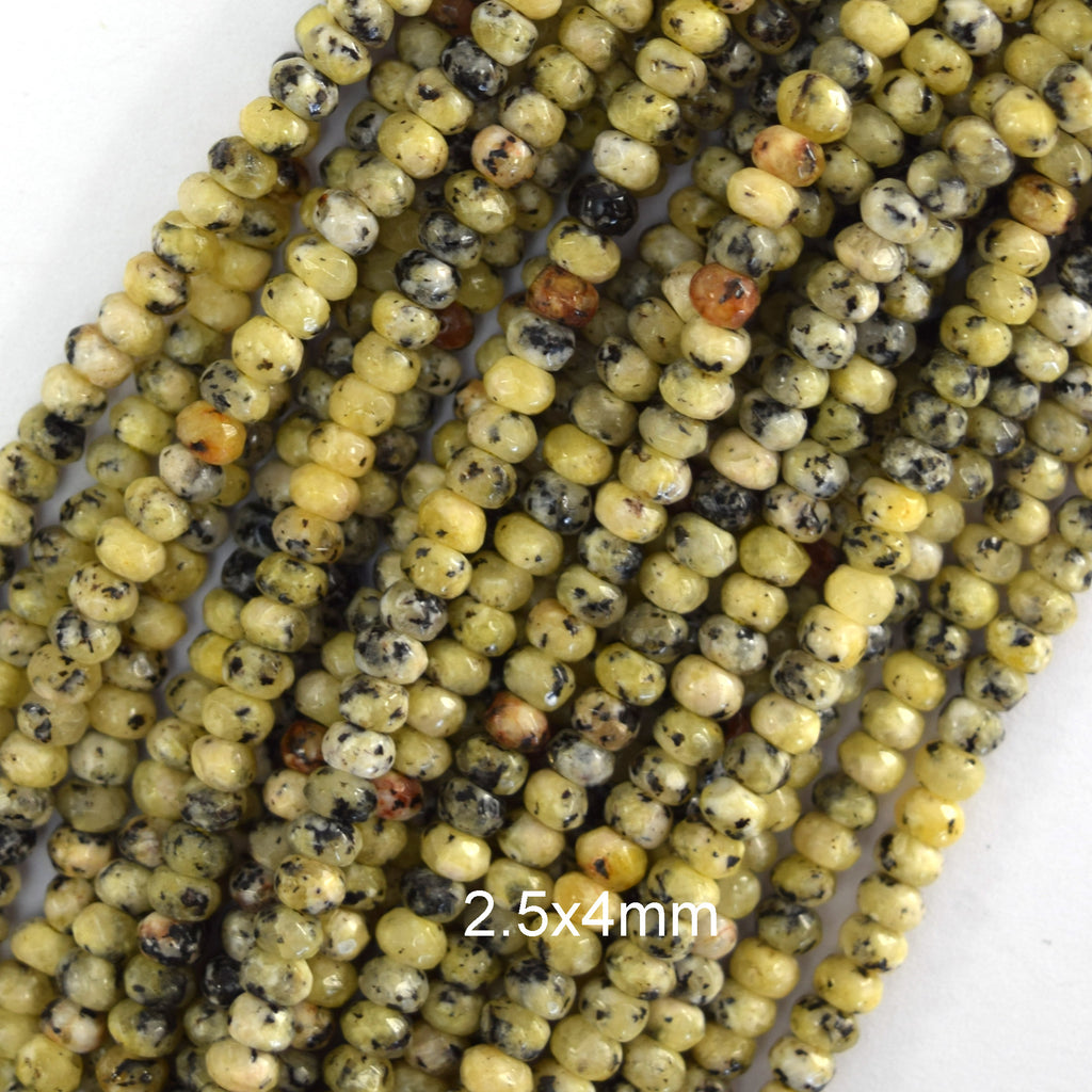 2x4mm Natural Faceted Various Gemstone Rondelle Button Spacer Beads 15" Strand
