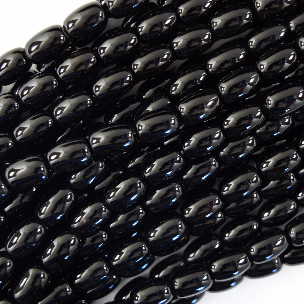 8x12mm Drum Barrel Beads 15" Strand Black Onyx Red Carnelian Black Grey Agate