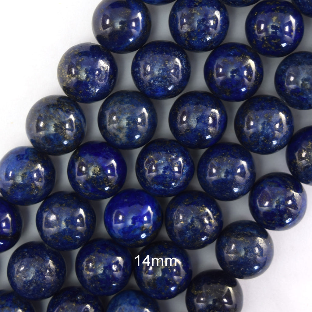 Blue Lapis Lazuli Round Beads 15" Strand 2mm 3mm 4mm 6mm 8mm 10mm 12mm 14mm