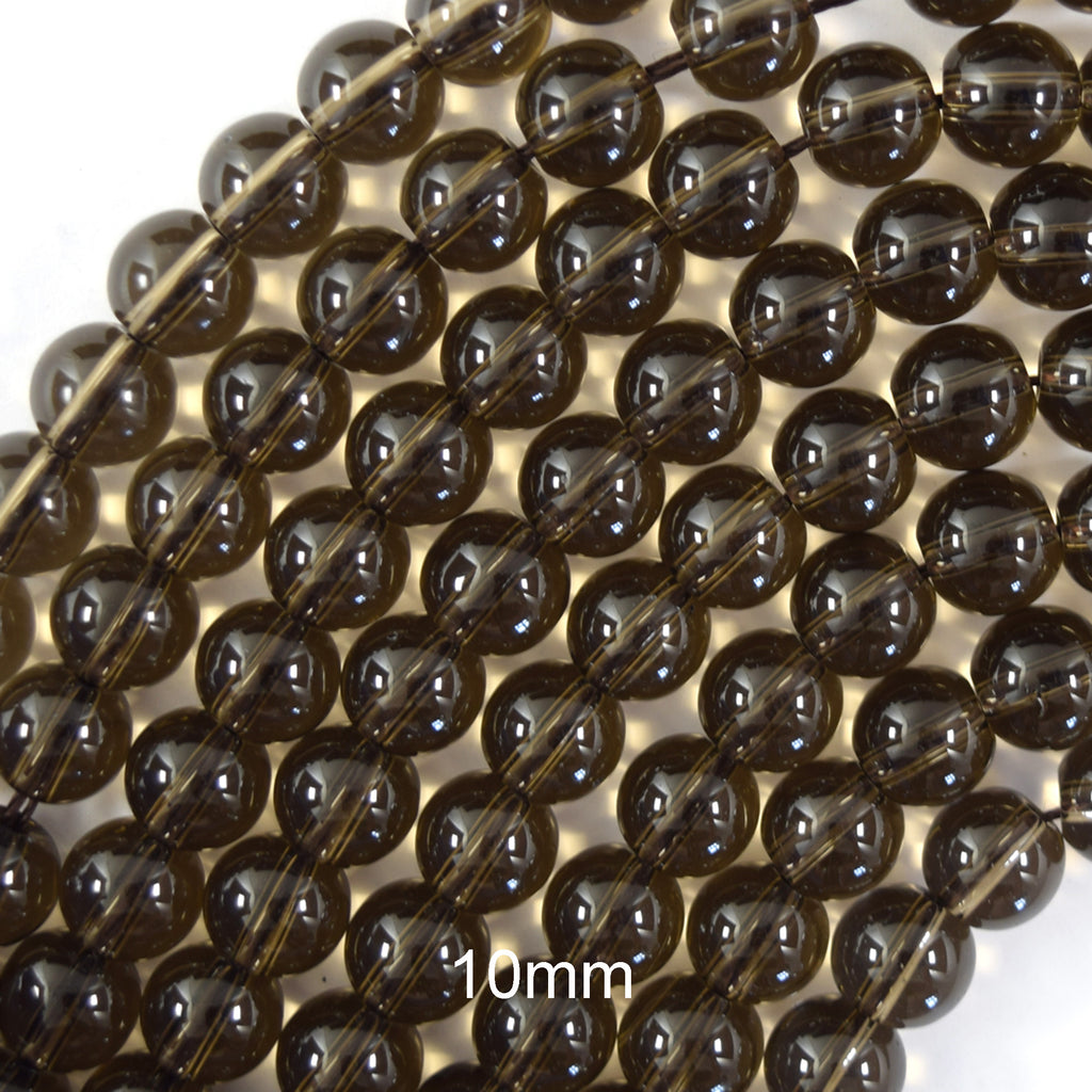 Smoky Quartz Round Beads Gemstone 15" Strand 4mm 6mm 8mm 10mm