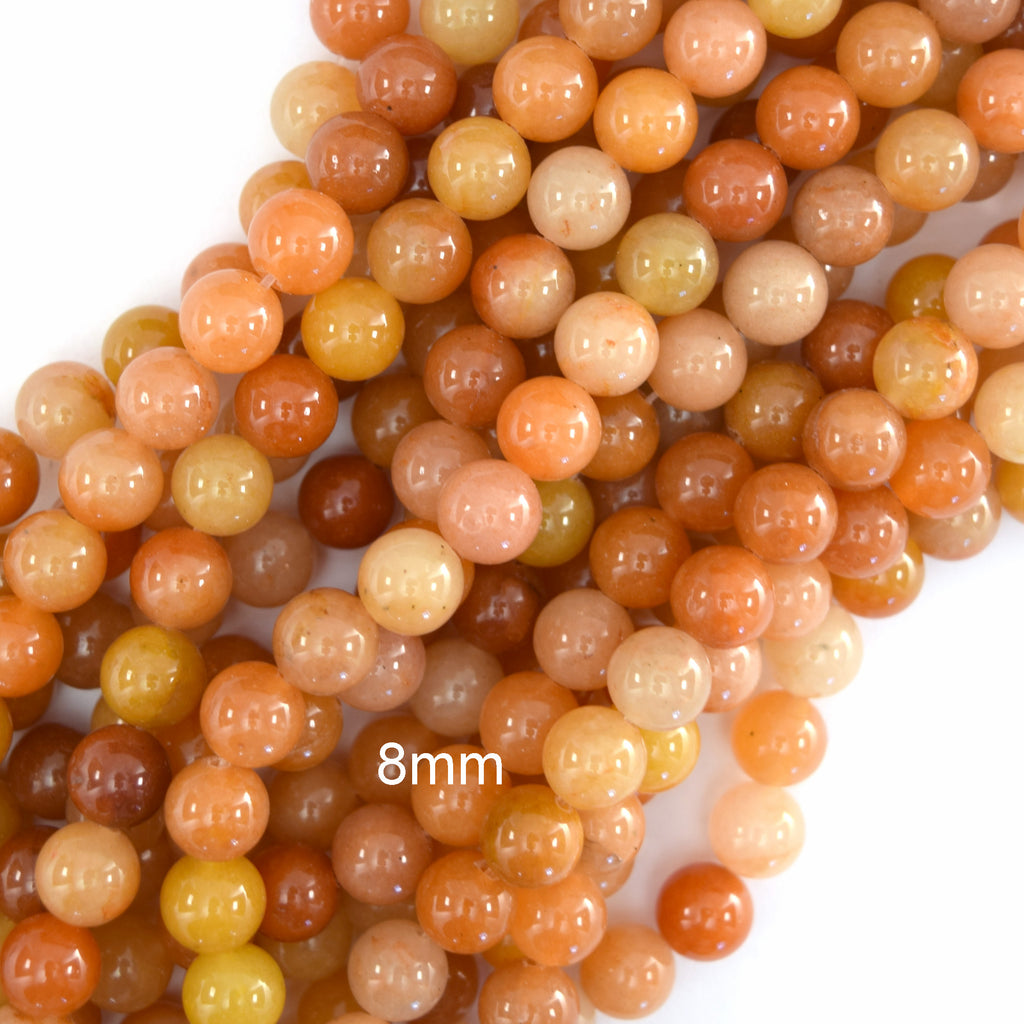 Natural Red Aventurine Round Beads Gemstone 15" Strand 4mm 6mm 8mm 10mm
