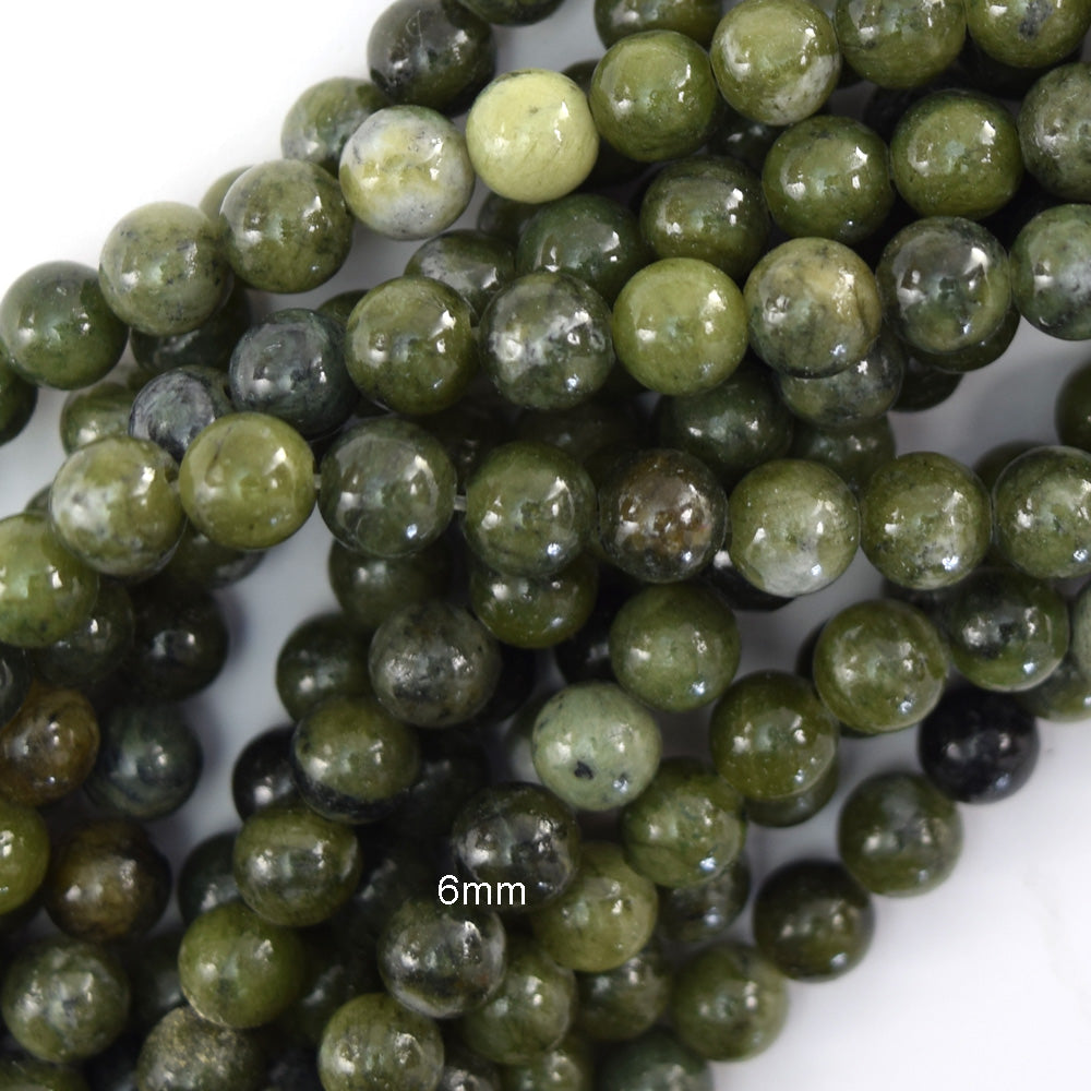 Natural Green Taiwan Jade Round Beads Gemstone 15" Strand 4mm 6mm 8mm 10mm 12mm