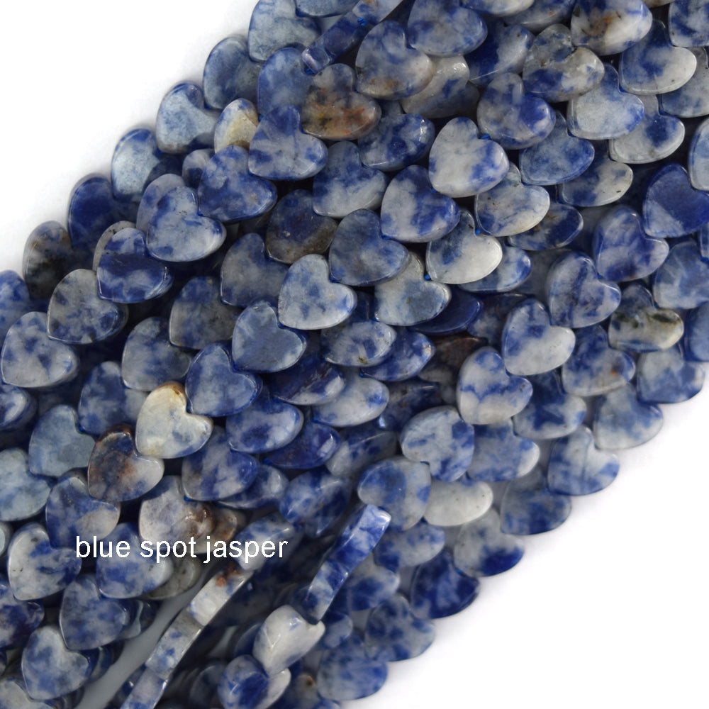 6mm Natural Various Gemstones Heart Beads 15" Strand Amethyst Amazonite Sodalite