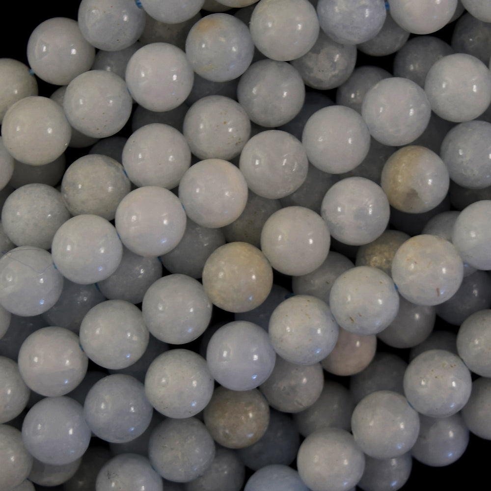 AA Natural Light Blue Chatoyant Celestite Round Beads 15.5" Strand 6mm 8mm 10mm