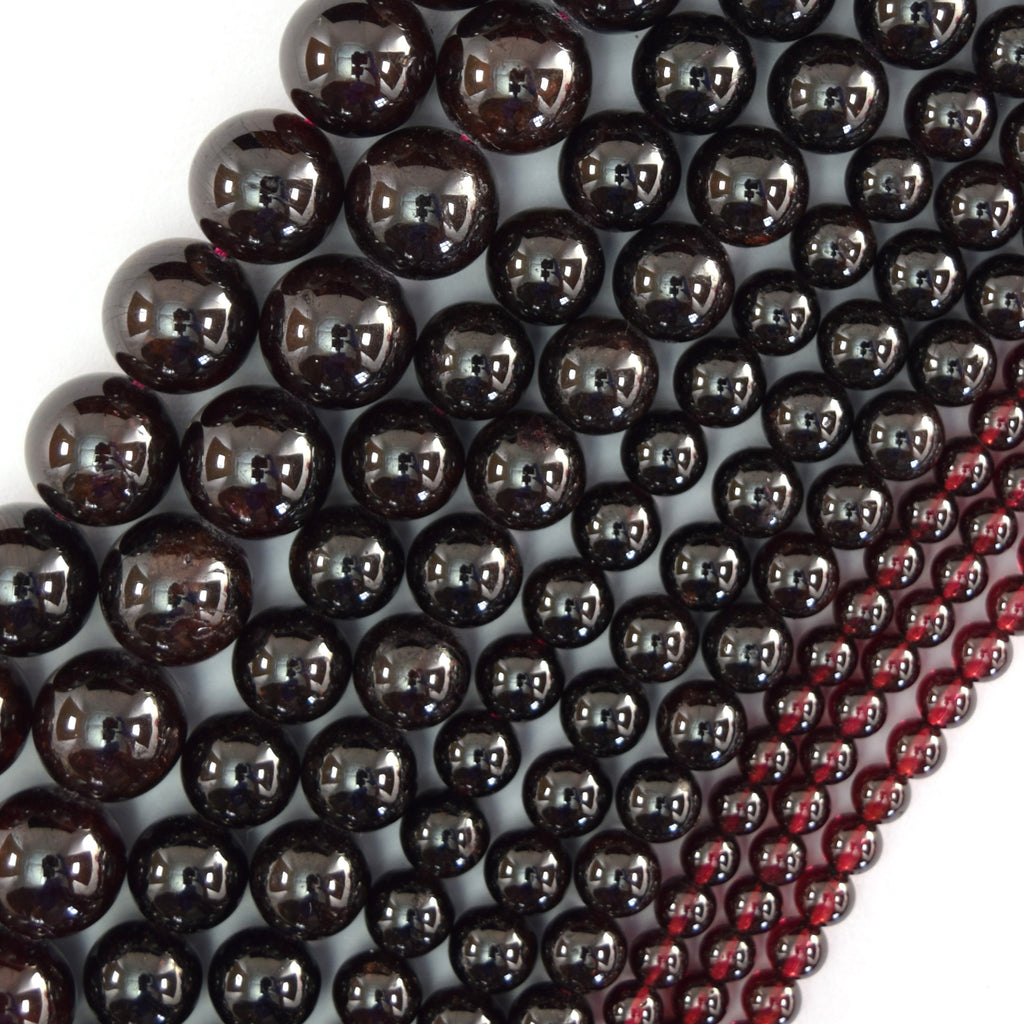 AA Natural Red Garnet Round Beads Gemstone 15" Strand 4mm 6mm 8mm 10mm