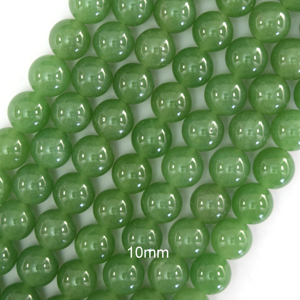 Canadian Light Green Jade Round Beads Gemstone 15" Strand 6mm 8mm 10mm S2