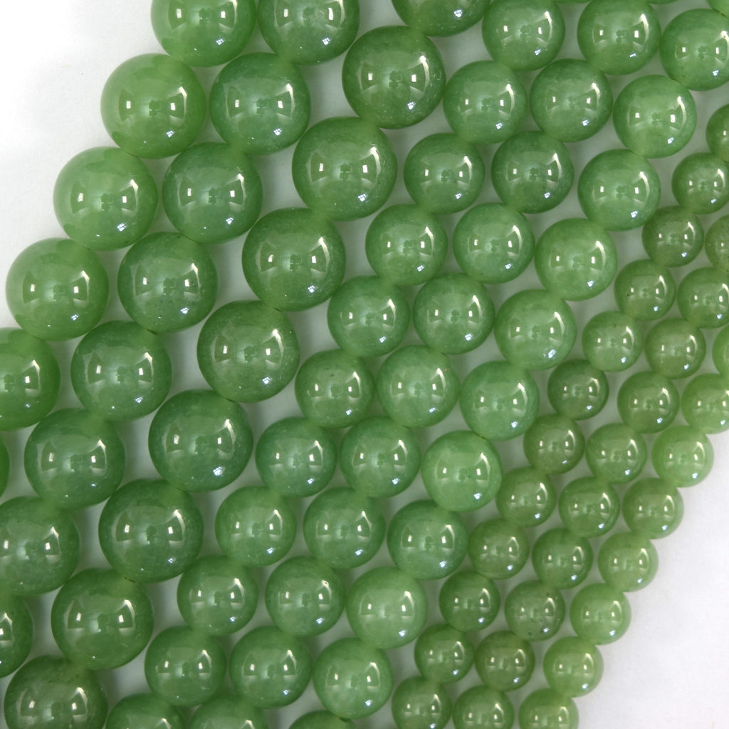 Canadian Light Green Jade Round Beads Gemstone 15" Strand 6mm 8mm 10mm S2