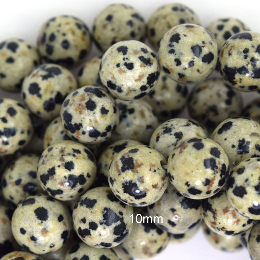 Natural Dalmatian Jasper Round Beads Gemstone 14.5" Strand 4mm 6mm 8mm 10mm 12mm
