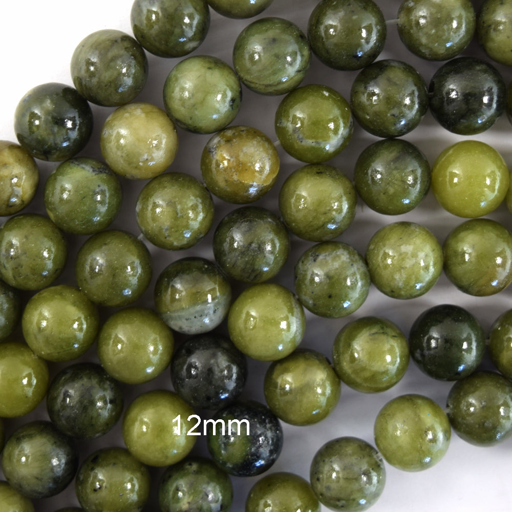 Natural Green Taiwan Jade Round Beads Gemstone 15" Strand 4mm 6mm 8mm 10mm 12mm