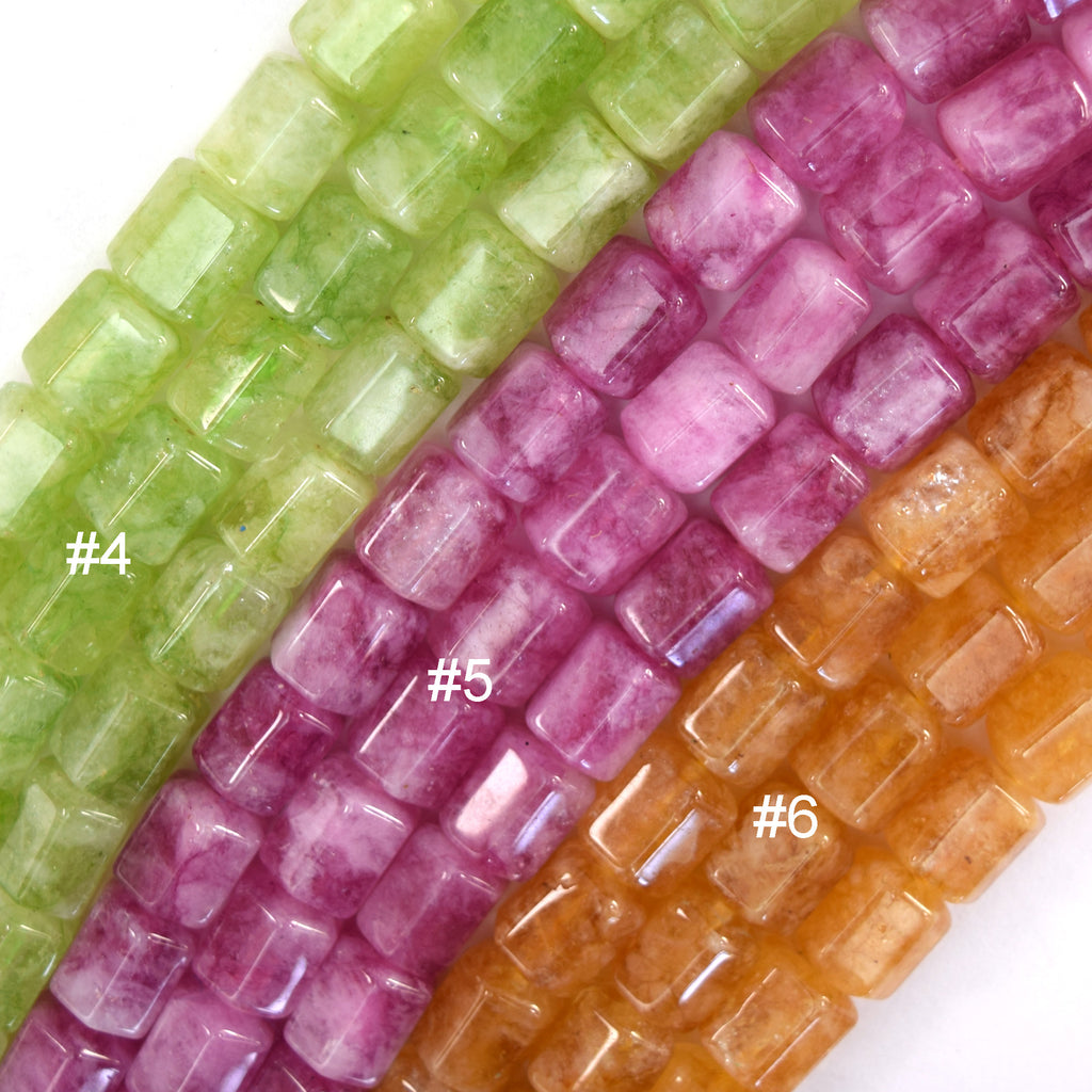 8x10mm Faceted Colored Crystal Quartz Tube Cylinder Beads Gemstone 15" Strand - Eagle Beadz