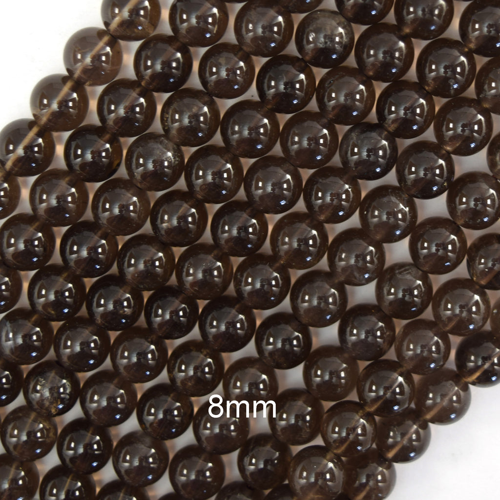 Natural Brown Smoky Quartz Round Beads Gemstone 15" Strand 4mm 6mm 8mm 10mm 12mm