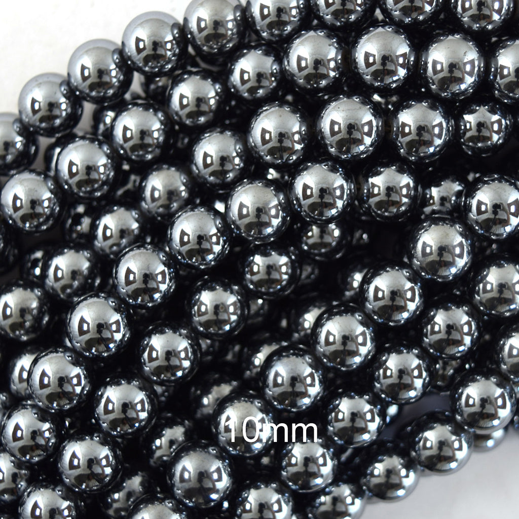 Silver Terahertz Round Beads Gemstone 15" Strand 6mm 8mm 10mm