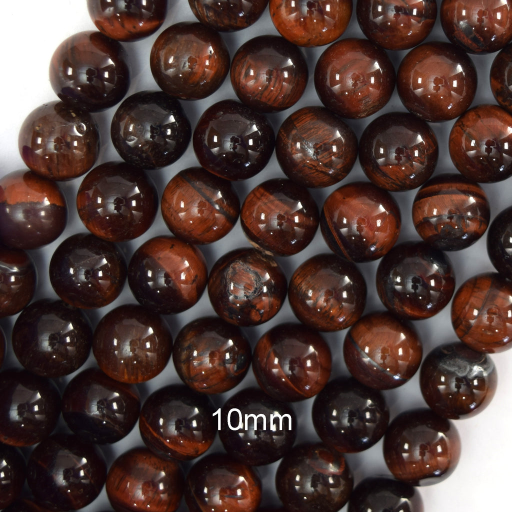 Red Tiger Eye Round Beads Gemstone 15" Strand 4mm 6mm 8mm 10mm