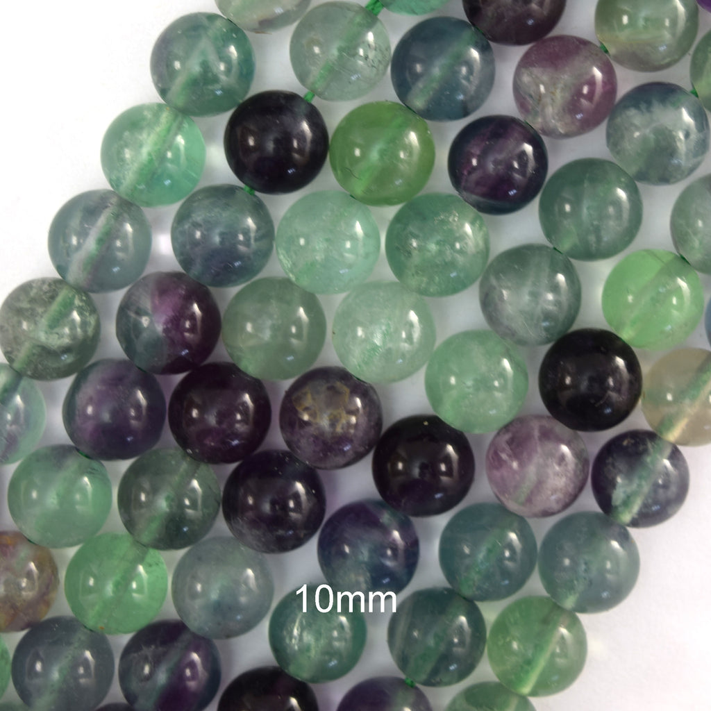 Natural Rainbow Fluorite Round Beads Gemstone 15" Strand 6mm 8mm 10mm S1