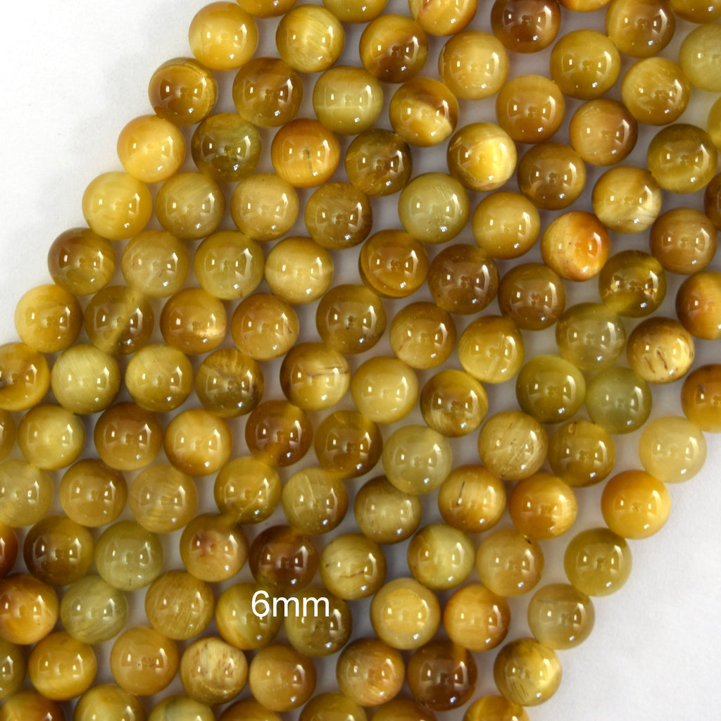 AA Gold Tiger Eye Round Beads Gemstone 15" Strand 4mm 6mm 8mm 10mm 12mm