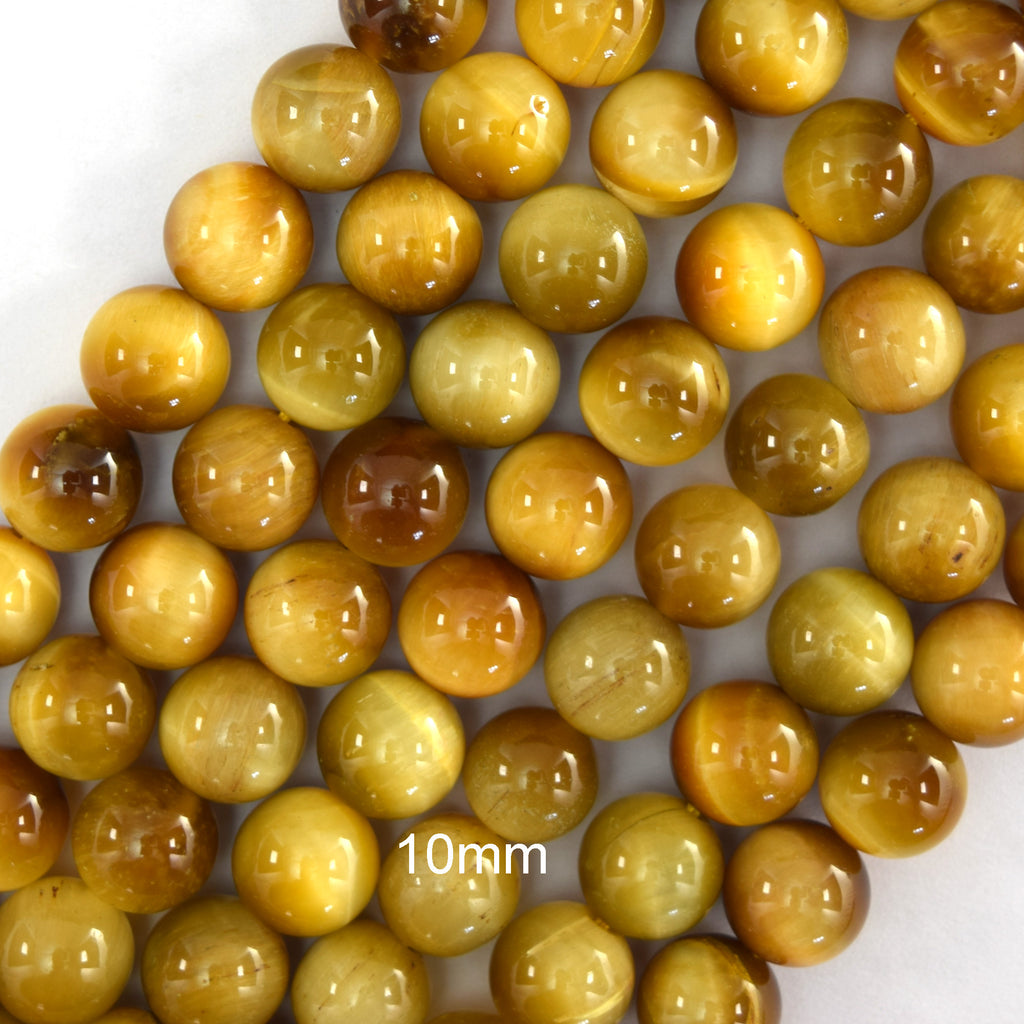 AA Gold Tiger Eye Round Beads Gemstone 15" Strand 4mm 6mm 8mm 10mm 12mm