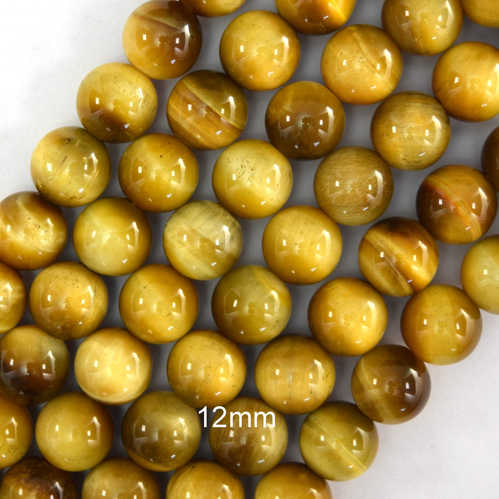 AA Gold Tiger Eye Round Beads Gemstone 15" Strand 4mm 6mm 8mm 10mm 12mm