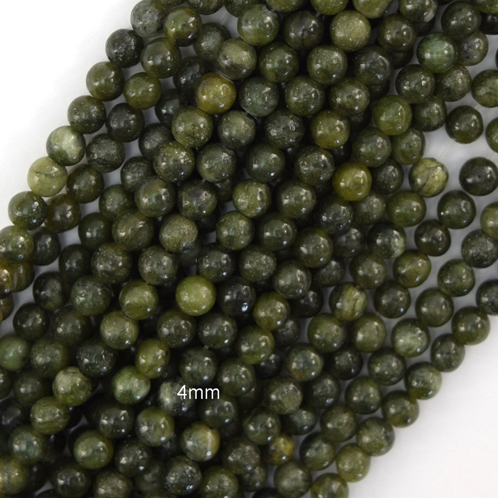 Natural Green Taiwan Jade Round Beads Gemstone 15" Strand 4mm 6mm 8mm 10mm 12mm