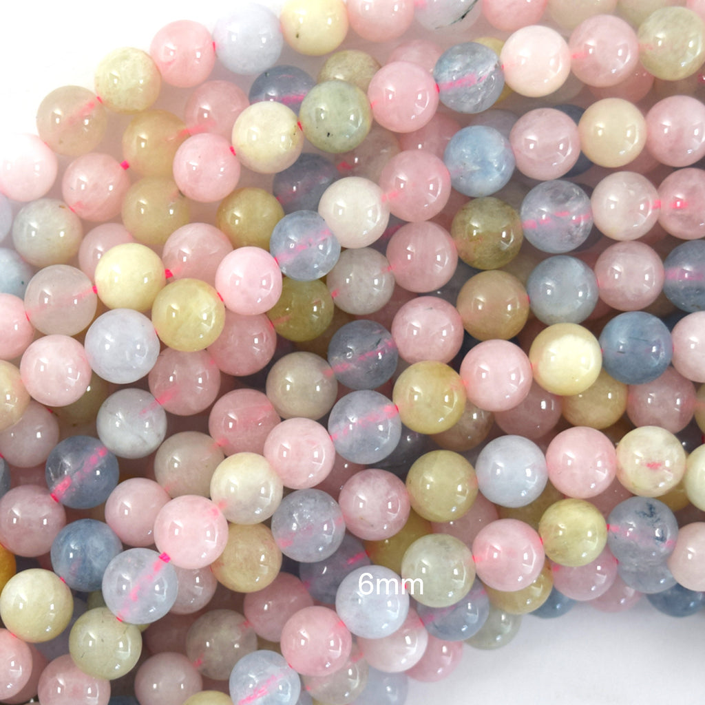 Natural Morganite Round Beads Gemstone 15.5" Beryl 4mm 6mm 8mm 10mm S1