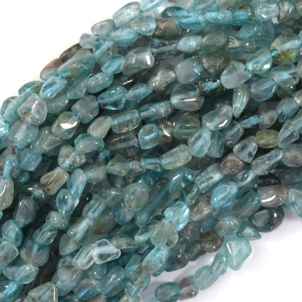 6mm - 8mm Natural Assorted Gemstone Pebble Nugget Beads 15.5" Strand