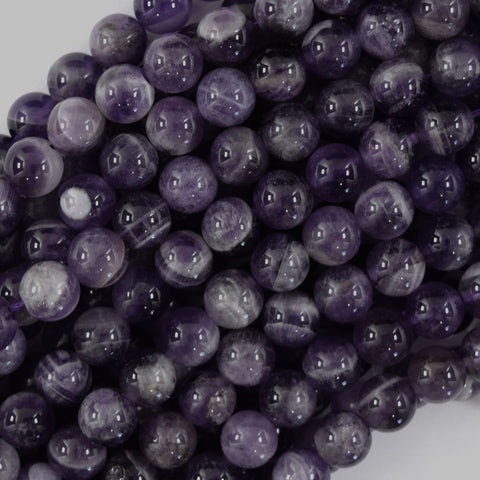 Natural Purple Chevon Amethyst Rondelle Button Beads 15" Strand 4x6mm 5x8mm