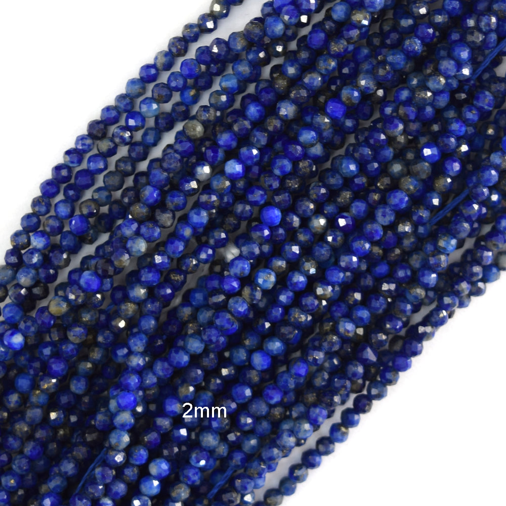Faceted Blue Lapis Lazuli Round Beads 15