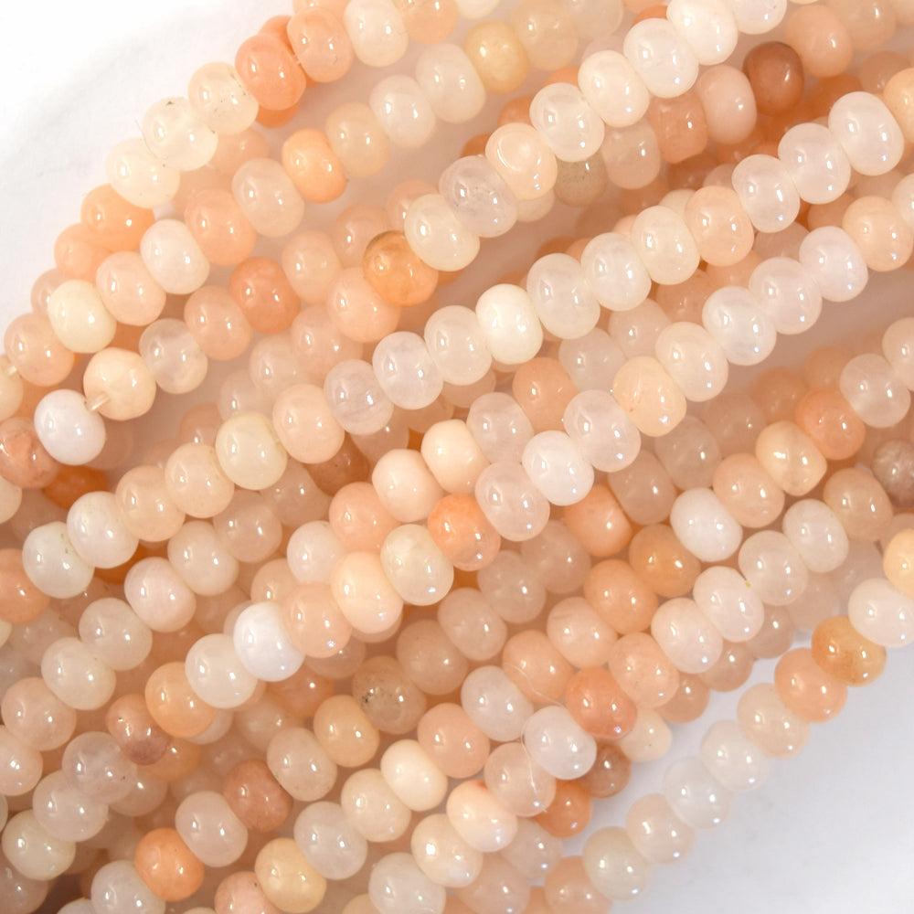 Natural Peach Aventurine Rondelle button Beads 15