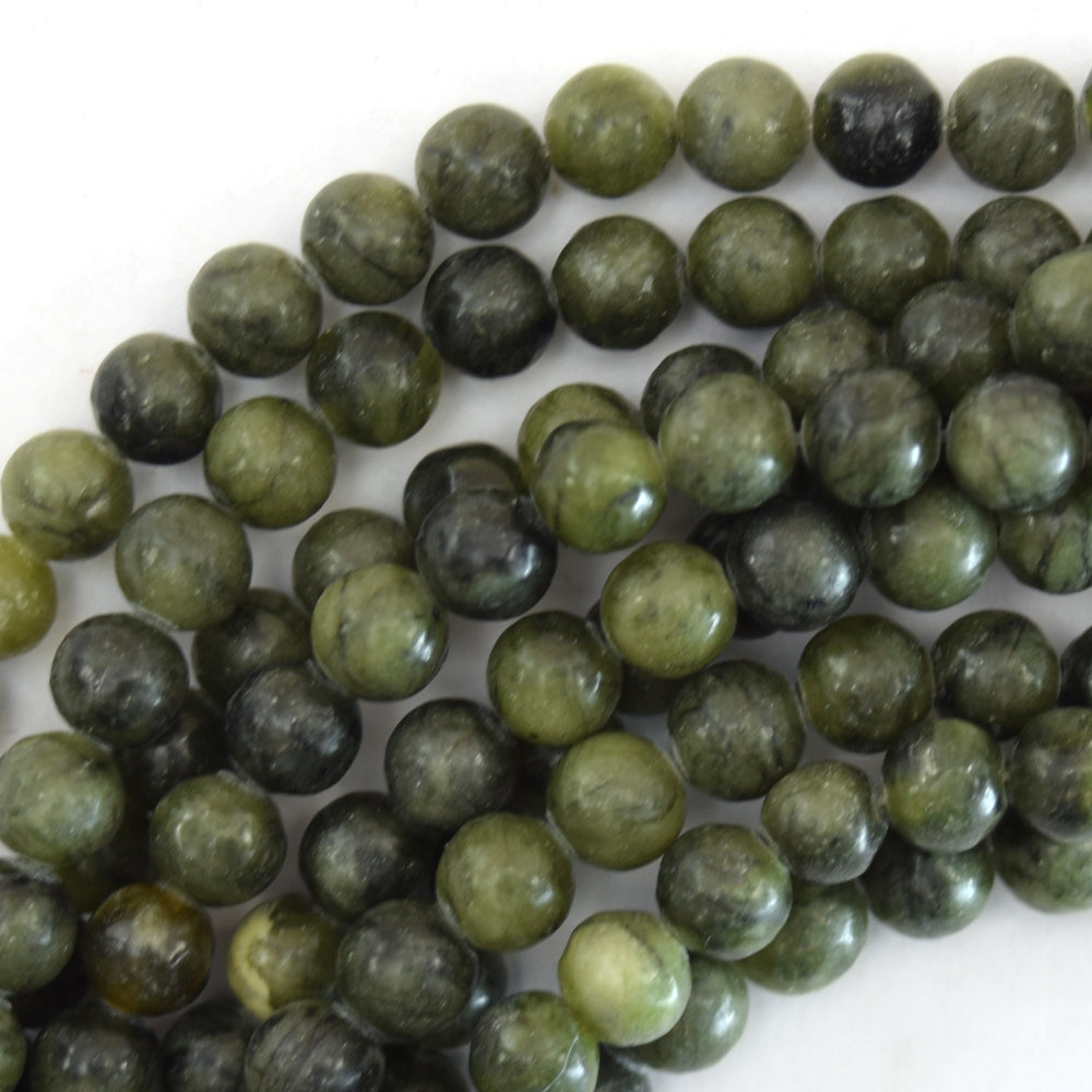 Natural Green Taiwan Jade Round Beads Gemstone 15" Strand 6mm 8mm 10mm