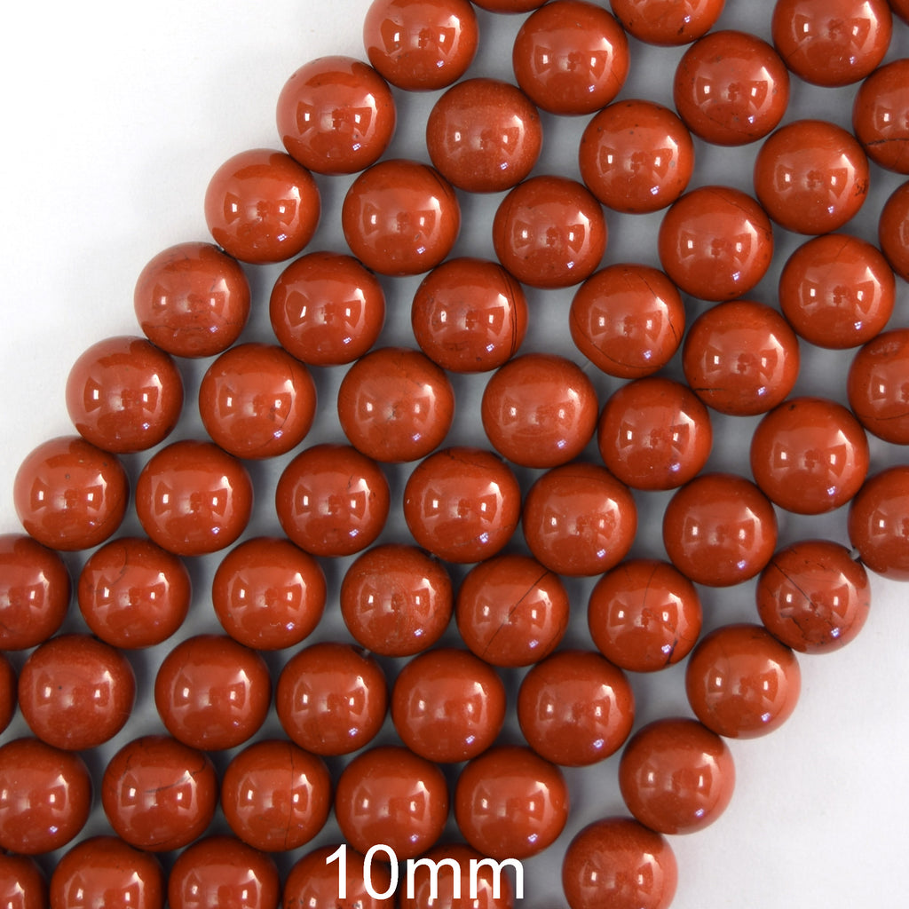 AA Natural Red Jasper Round Beads Gemstone 15" Strand 6mm 8mm 10mm